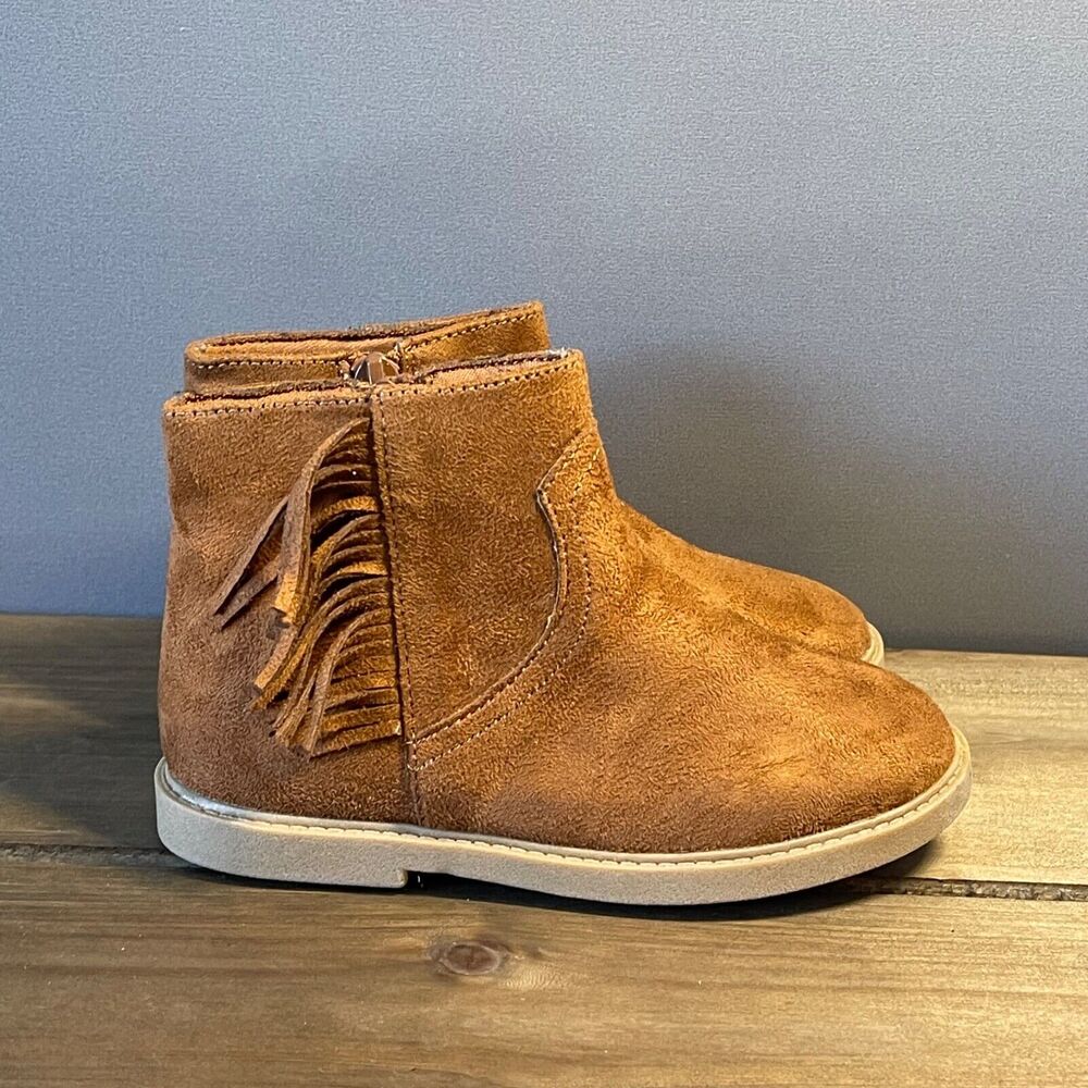 Tucker + Tate Toddler Norah Chelsea Boot size 9 M Chestnut Brown Fringe Zip New